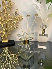 KRİSTAL TEPELİ KOKU ŞİŞESİ ŞEFFAF GOLD