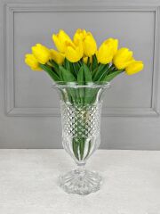 AYAKLI LÜKS CAM VAZO ŞEFFAF 29X17 CM