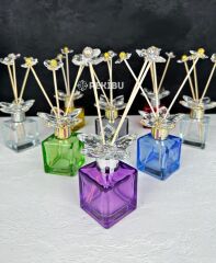 KRİSTAL TEPELİ KOKU ŞİŞESİ MAVİ GÜMÜŞ