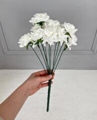LÜKS KUMAŞ BEYAZ GÜL BUKETİ