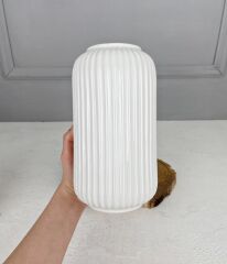 SİLİNDİR MODEL SERAMİK VAZO KREM 22 CM