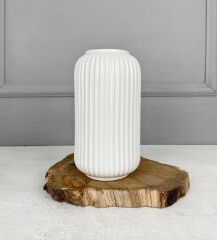 SİLİNDİR MODEL SERAMİK VAZO KREM 22 CM