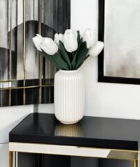 SİLİNDİR MODEL SERAMİK VAZO KREM 16 CM