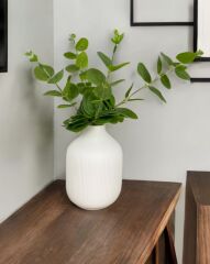 MAT SERAMİK SİLİNDİR VAZO KREM 15 CM