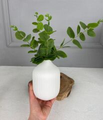 MAT SERAMİK SİLİNDİR VAZO KREM 15 CM