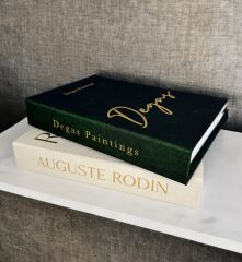 2'Lİ KUMAŞ KAPLI DEKORATİF KİTAP KUTUSU SETİ YEŞİL VE KREM GOLD