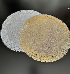 6'LI YUVARLAK LATEKS SUPLA AMERİKAN SERVİSİ SAÇAKLI MODEL GÜMÜŞ