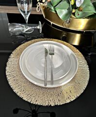 6'LI YUVARLAK LATEKS SUPLA AMERİKAN SERVİSİ SAÇAKLI MODEL GÜMÜŞ