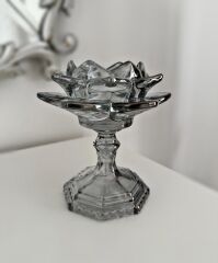 KRİSTAL AYAKLI LOTUS FÜME MUMLUK