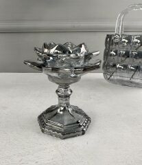 KRİSTAL AYAKLI LOTUS FÜME MUMLUK