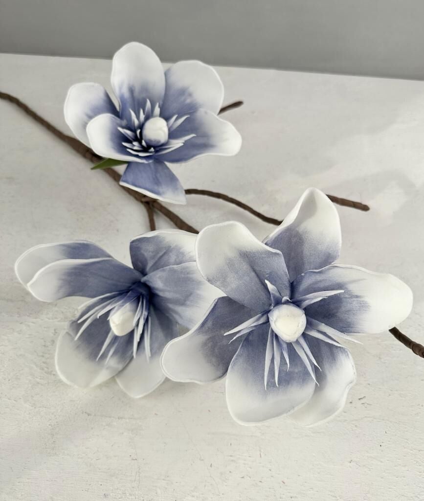 3'LÜ TOMURCUKLU YAPAY LATEKS ÇİÇEK MAVİ