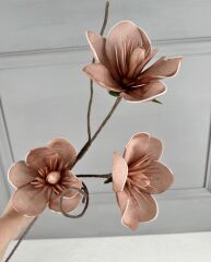 3'LÜ TOMURCUKLU YAPAY LATEKS ÇİÇEK AÇIK KİREMİT