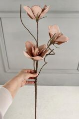 3'LÜ TOMURCUKLU YAPAY LATEKS ÇİÇEK AÇIK KİREMİT