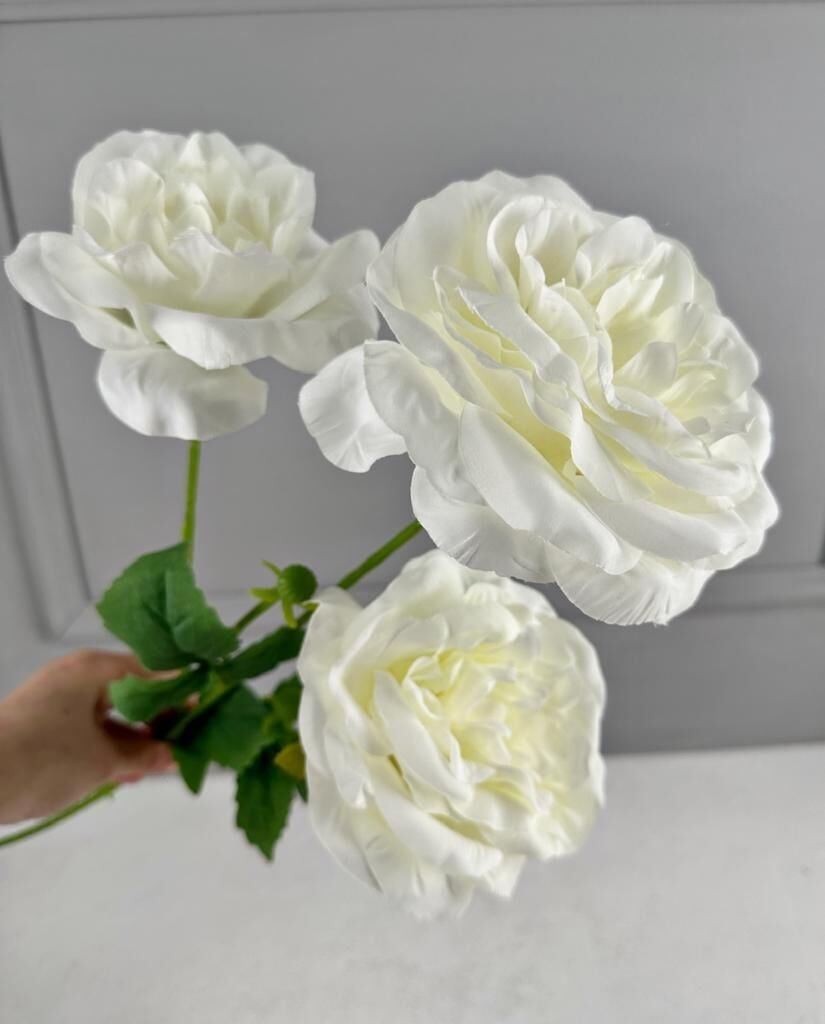 3'LÜ YAPAY UZUN GÜL BUKETİ BEYAZ