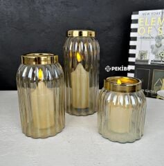 PİLLİ DOĞAL LED MUM 13X5 CM