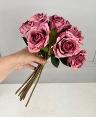LÜKS DOKULU 11'Lİ YAPAY GÜL BUKETİ GÜL KURUSU
