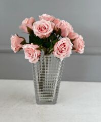 LÜKS DOKULU 11'Lİ YAPAY GÜL BUKETİ PUDRA