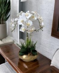 ESKİTME UFO SAKSIDA 3 DAL ISLAK ORKİDE ARANJMANI