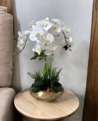 ESKİTME UFO SAKSIDA 3 DAL ISLAK ORKİDE ARANJMANI