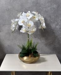 ESKİTME UFO SAKSIDA 3 DAL ISLAK ORKİDE ARANJMANI