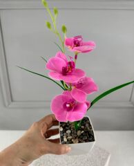 SAKSIDA YAPAY MİNİ ISLAK ORKİDE 30 CM PEMBE
