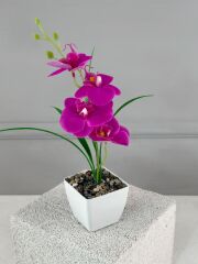 SAKSIDA YAPAY MİNİ ISLAK ORKİDE 30 CM FUŞYA