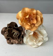 3'LÜ LATEKS EVA ÇİÇEK KAHVE-KREM-GOLD