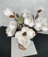 AYAKLI BOMBELİ CAM VAZO GOLD 28X18 CM