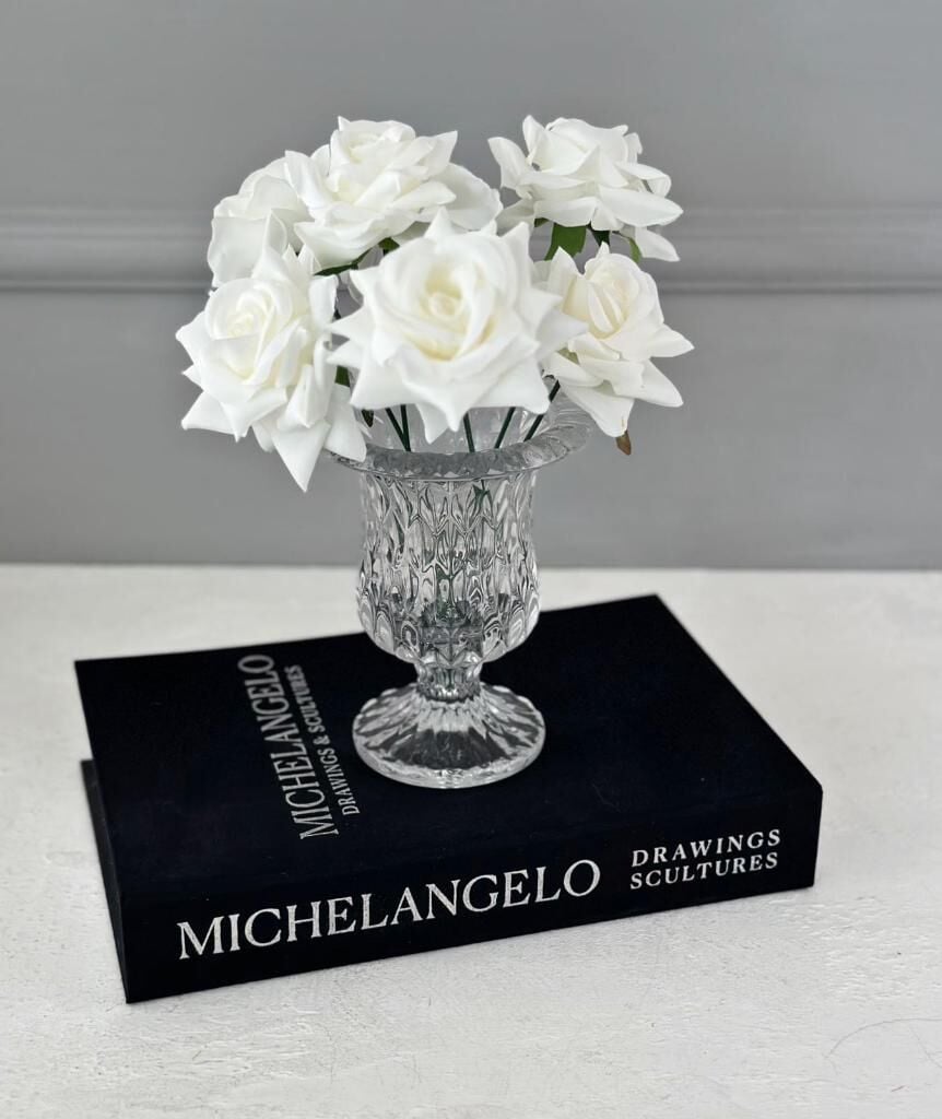 MİNİ BOY KRİSTAL AYAKLI PRİZMA CAM VAZO BUHURDANLIK 14 CM