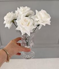 MİNİ BOY KRİSTAL AYAKLI PRİZMA CAM VAZO BUHURDANLIK 14 CM