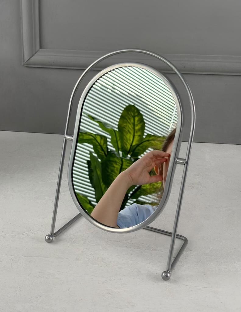 METAL STANTLI LÜKS AYNA DEKOR GÜMÜŞ