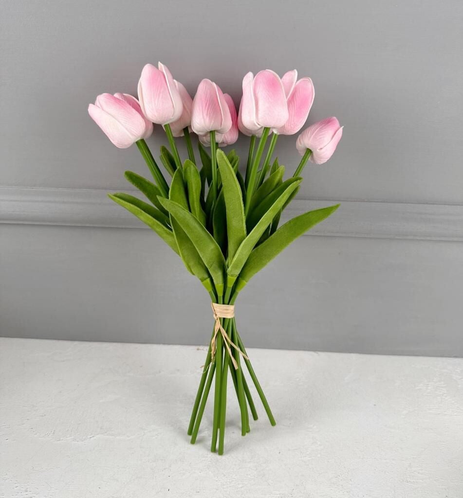 10'LU YAPAY ISLAK LALE BUKETİ 1.KALİTE PEMBE