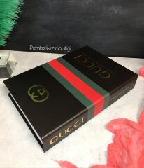 YALDIZLI KİTAP KUTU YEŞİL KIRMIZI ŞERİT