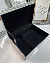 AYNALI MÜCEVHER KUTUSU SWAROVSİ TAŞLI BÖLMELİ GÜMÜŞ