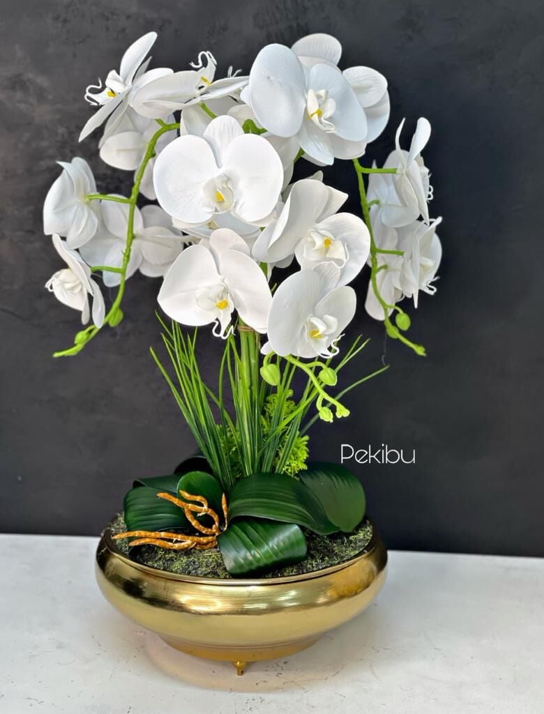 GOLD UFO SAKSIDA 3 DAL ISLAK ORKİDE ARANJMANI