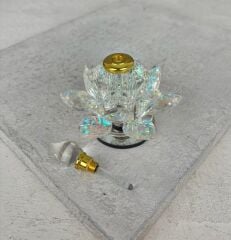 KRİSTAL PARFÜM ŞİŞESİ DÖNER STANTLI NİLÜFER MODEL GOLD