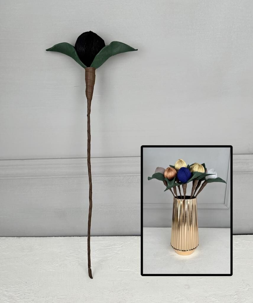 YAPAY LATEKS TOP ÇİÇEK SİYAH