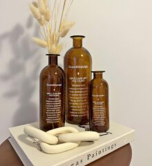 BOHEM İSKANDİNAV AMBER CAM VAZO 25 CM