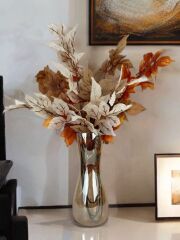 KUM SAATİ MODEL UZUN CAM VAZO GOLD 30 CM