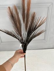 UZUN TÜYLÜ YAPAY YELPAZE ÇİÇEK BUKETİ KAHVE