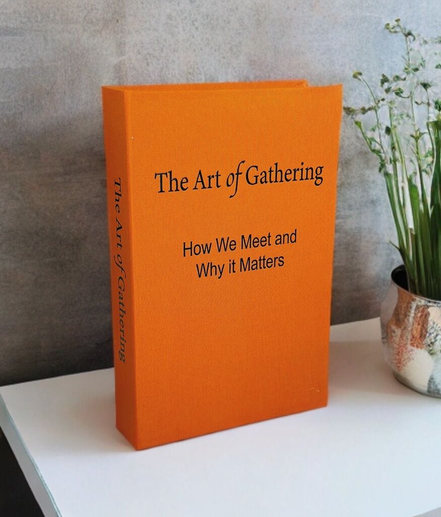 KUMAŞ KAPLI DEKORATİF KİTAP KUTUSU TURUNCU