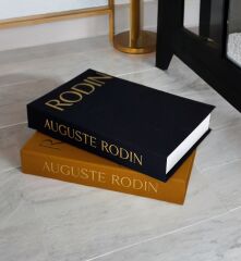 KUMAŞ KAPLI DEKORATİF KİTAP KUTUSU HARDAL