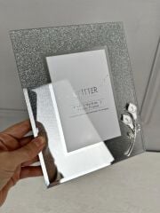 AYNALI SİMLİ ÇERÇEVE ÇİÇEKLİ GÜMÜŞ 10X15 CM