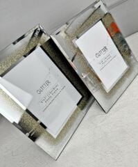 AYNALI SİMLİ ÇERÇEVE GOLD 13X18 CM