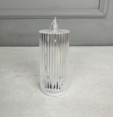 SİLİNDİR MODEL PİLLİ LED MUM 15 CM