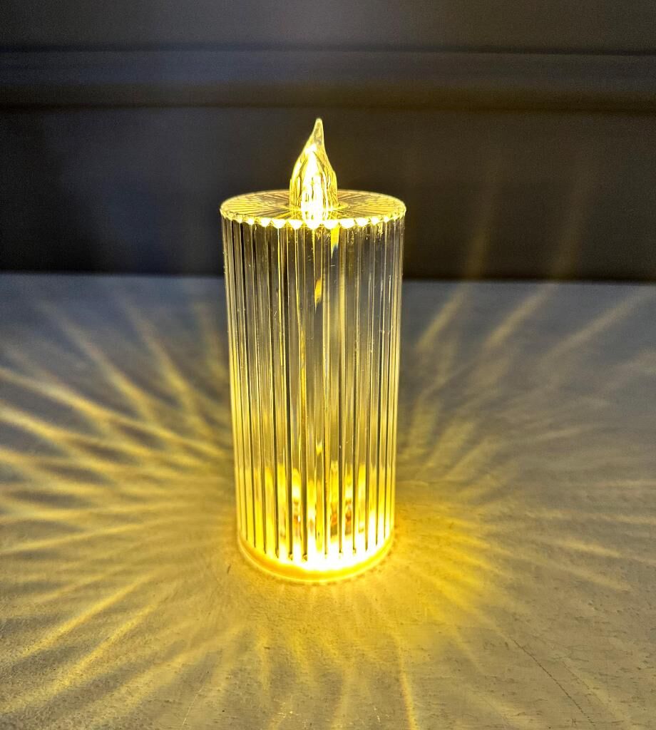 SİLİNDİR MODEL PİLLİ LED MUM 15 CM