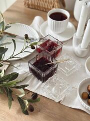 2'Lİ FİYONK MODEL KAPAKLI CAM KUTU ŞEKERLİK KARE