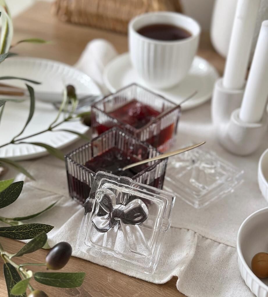 2'Lİ FİYONK MODEL KAPAKLI CAM KUTU ŞEKERLİK KARE