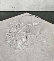 2'Lİ FİYONK MODEL KAPAKLI CAM KUTU ŞEKERLİK YUVARLAK