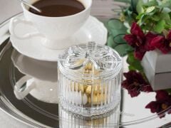 2'Lİ FİYONK MODEL KAPAKLI CAM KUTU ŞEKERLİK YUVARLAK